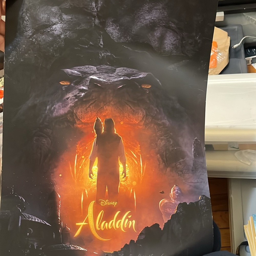 Aladdin 2019 Movie Poster Guy Ritchie ‘Into the cave to find genie lamp’